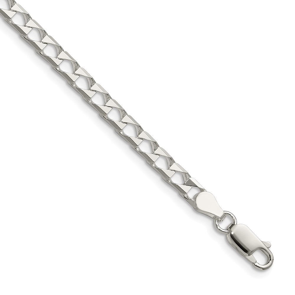 Sterling Silver 4mm D/C Square Curb Chain - 7