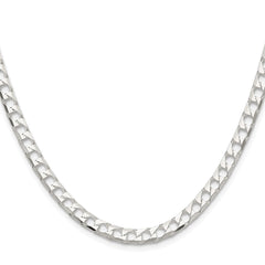Sterling Silver Rhodium-plated 5mm D/C Square Curb Chain - 7