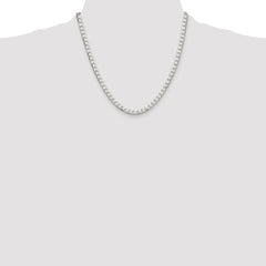 Sterling Silver Rhodium-plated 5mm D/C Square Curb Chain