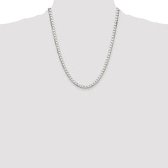 Sterling Silver Rhodium-plated 5mm D/C Square Curb Chain - 2