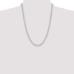 Sterling Silver Rhodium-plated 5mm D/C Square Curb Chain - 7