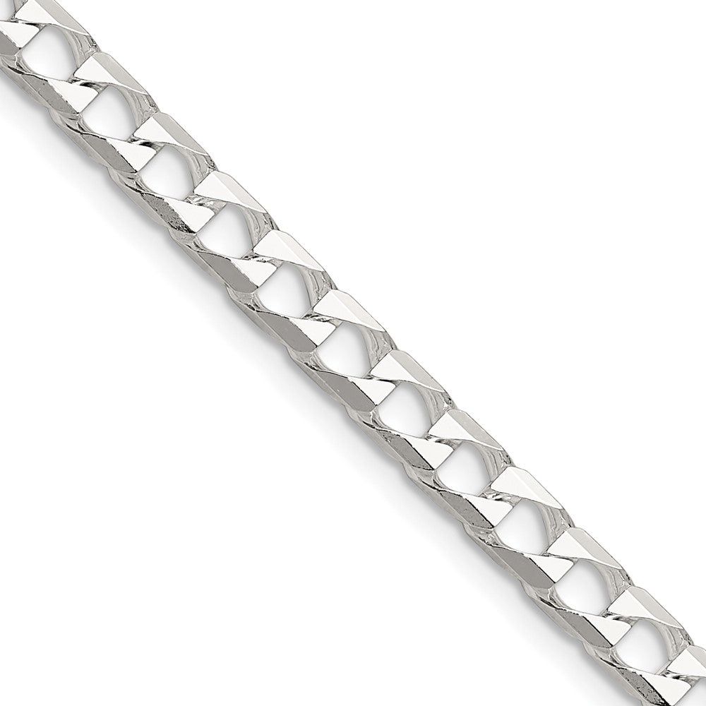 Sterling Silver 5mm D/C Square Curb Chain - 6
