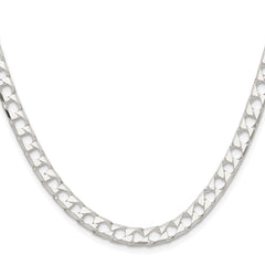 Sterling Silver 5.75mm D/C Square Curb Chain - 6
