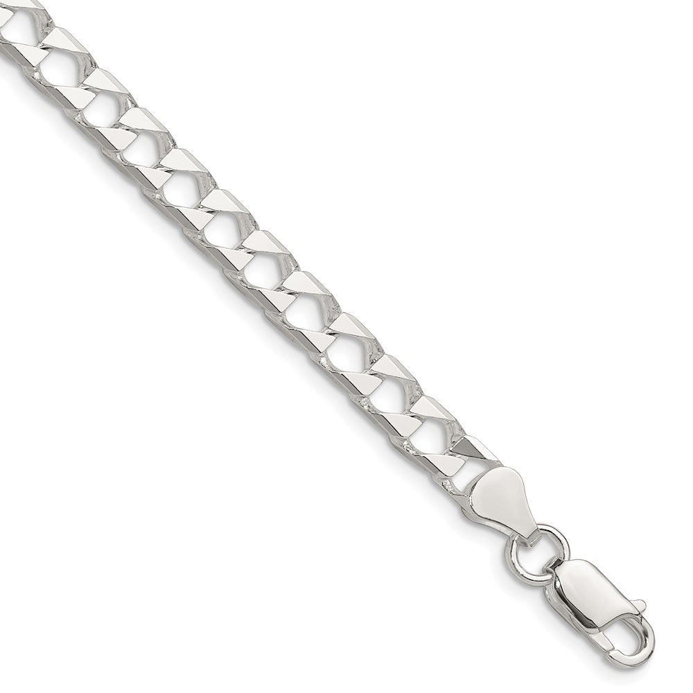 Sterling Silver 5.75mm D/C Square Curb Chain - 7