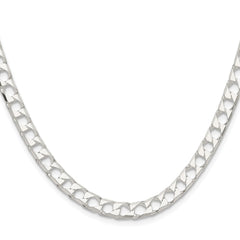 Sterling Silver Rhodium-plated 5.75mm D/C Square Curb Chain - 3
