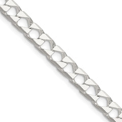 Sterling Silver 5.75mm D/C Square Curb Chain - 6