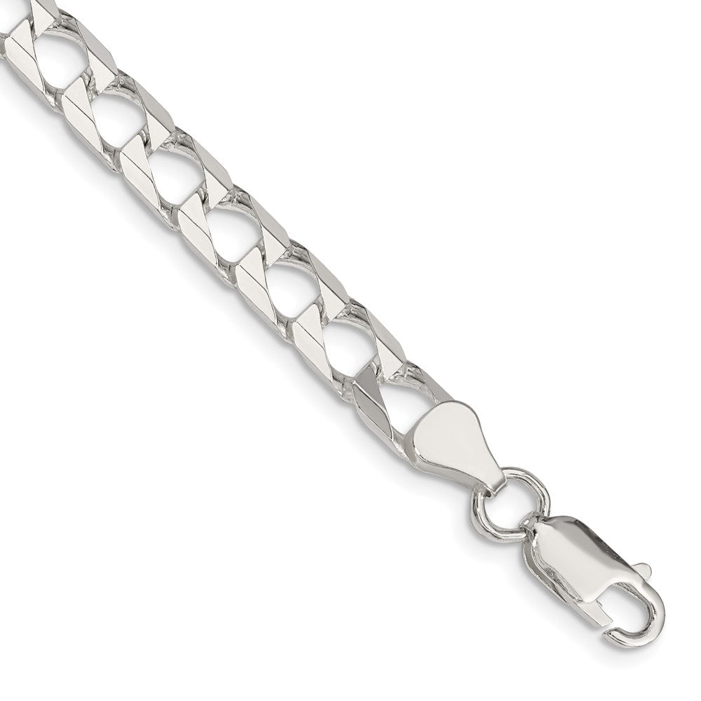 Sterling Silver 6.25mm D/C Square Curb Chain - 6