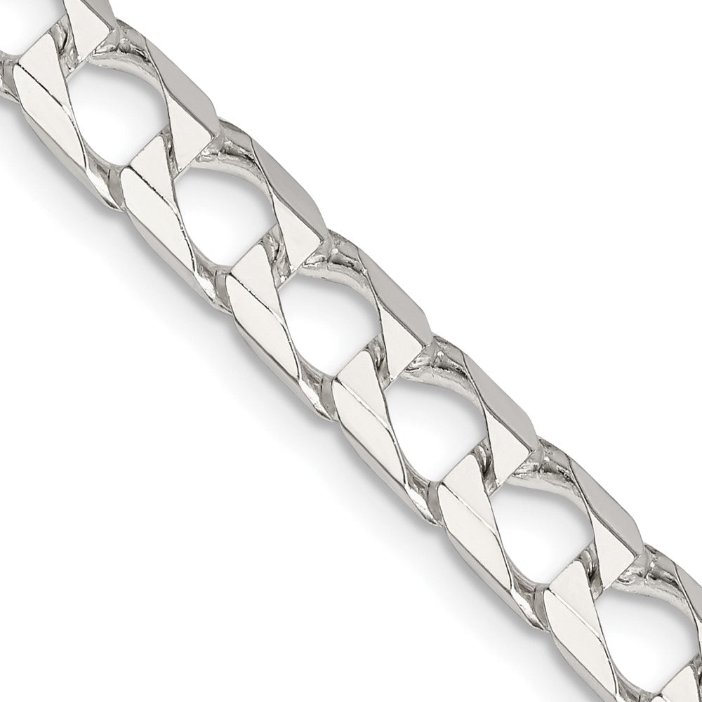 Sterling Silver 6.25mm D/C Square Curb Chain - 5
