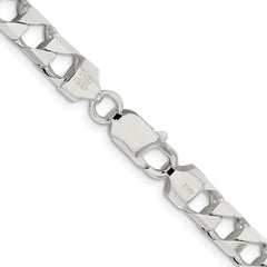 Sterling Silver 7.2mm D/C Square Curb Chain - 6