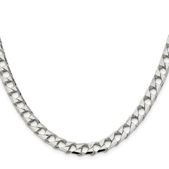 Sterling Silver Rhodium-plated 7.2mm D/C Square Curb Chain - 2