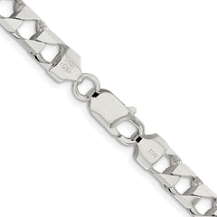 Sterling Silver Rhodium-plated 7.2mm D/C Square Curb Chain - 2