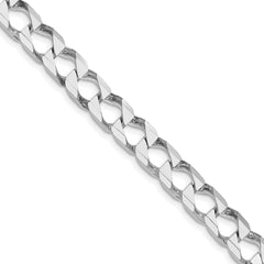 Sterling Silver Rhodium-plated 7.2mm D/C Square Curb Chain - 2