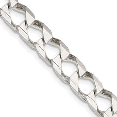 Sterling Silver 7.2mm D/C Square Curb Chain - 6