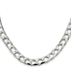 Sterling Silver 8.6mm D/C Square Curb Chain - 4