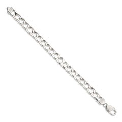 Sterling Silver 8.6mm D/C Square Curb Chain - 5
