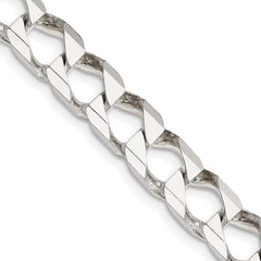 Sterling Silver 8.6mm D/C Square Curb Chain - 4