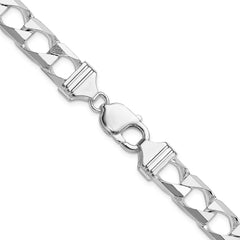 Sterling Silver 10.3mm D/C Square Curb Chain - 6