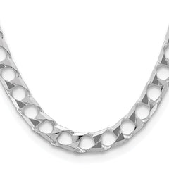 Sterling Silver Rhodium-plated 10.3mm D/C Square Curb Chain - 5