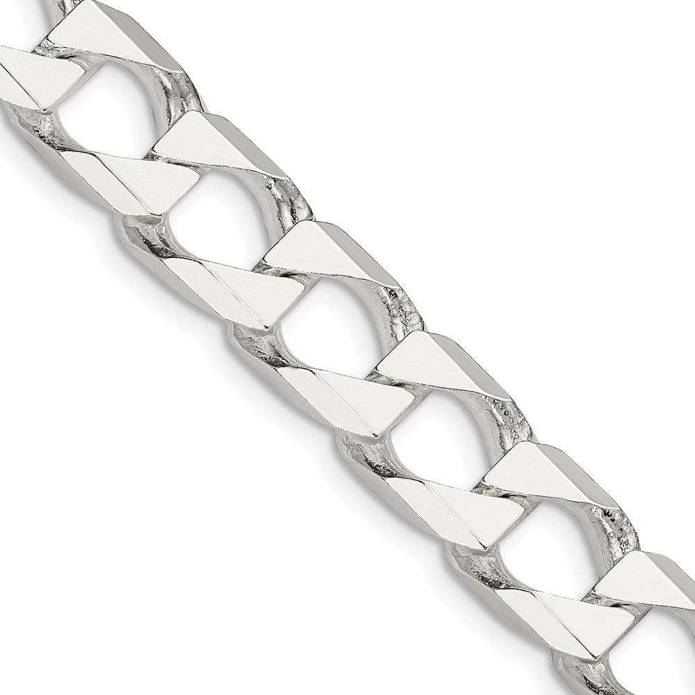 Sterling Silver 10.3mm D/C Square Curb Chain - 6