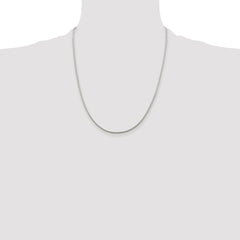 Sterling Silver Rhodium-plated 1.45mm Diamond-cut Round Franco Chain