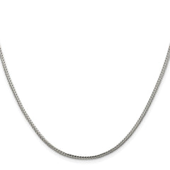 Sterling Silver Rhodium-plated 2mm Diamond-cut Round Franco Chain - 9