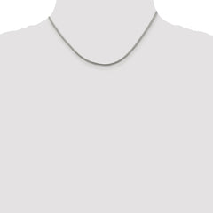 Sterling Silver Rhodium-plated 2mm Diamond-cut Round Franco Chain - 8