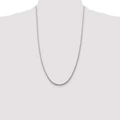 Sterling Silver Rhodium-plated 2mm Diamond-cut Round Franco Chain - 5