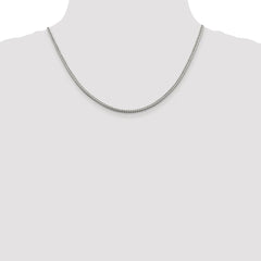 Sterling Silver Rhodium-plated 2.5mm Diamond-cut Round Franco Chain - 3