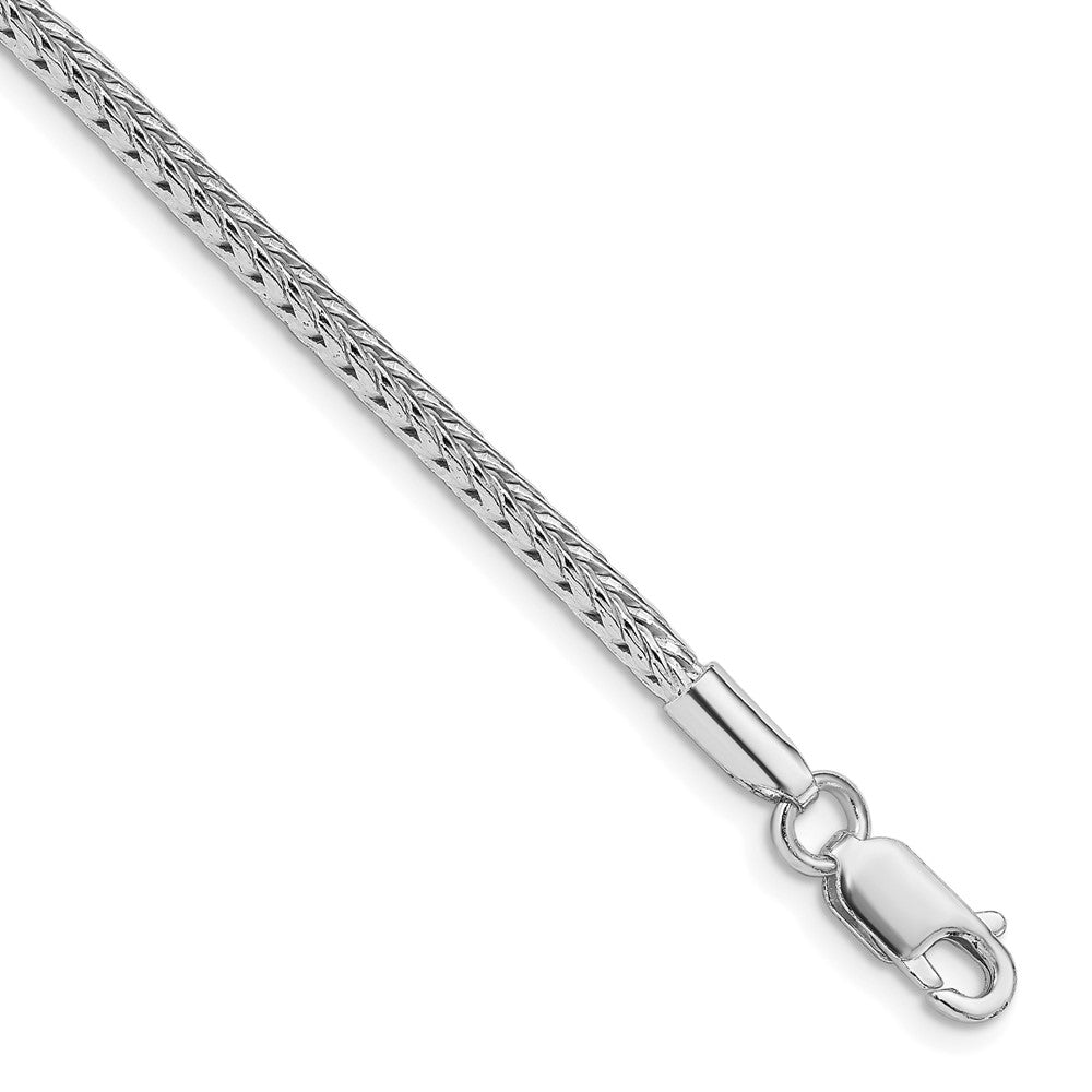 Sterling Silver Rhodium-plated 2.5mm Diamond-cut Round Franco Chain - 3
