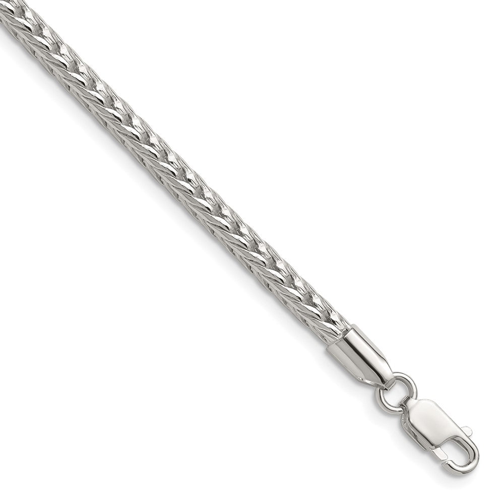 Sterling Silver 3.4mm Diamond-cut Round Franco Chain - 9