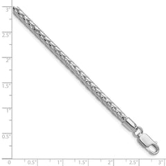 Sterling Silver Rhodium-plated 3.8mm Diamond-cut Round Franco Chain - 4