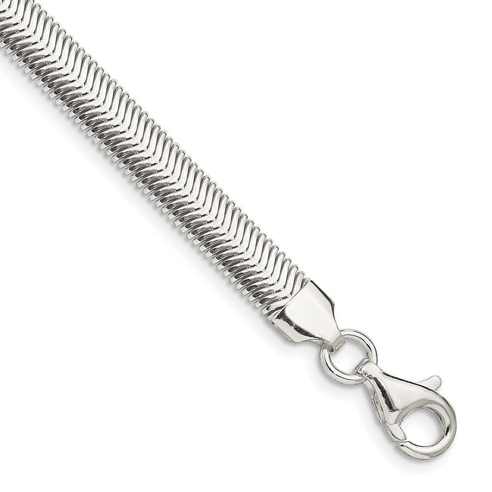 Sterling Silver 6.25mm Flat Oval Snake Chain - 6