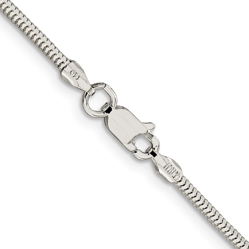 Sterling Silver 2mm Diamond-cut Snake Chain - 8
