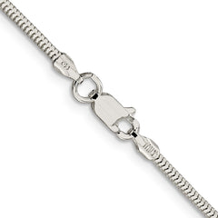Sterling Silver 2mm Diamond-cut Snake Chain - 8