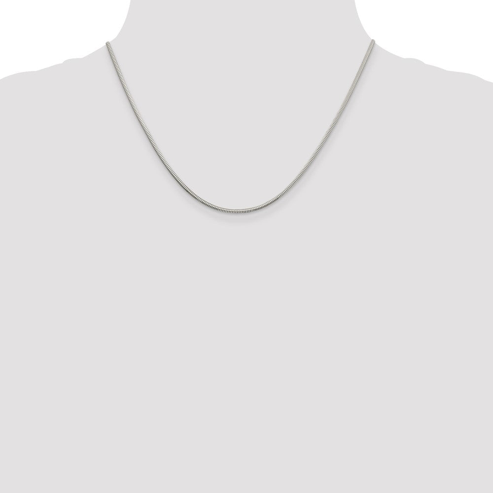 Sterling Silver 2mm Diamond-cut Snake Chain - 8