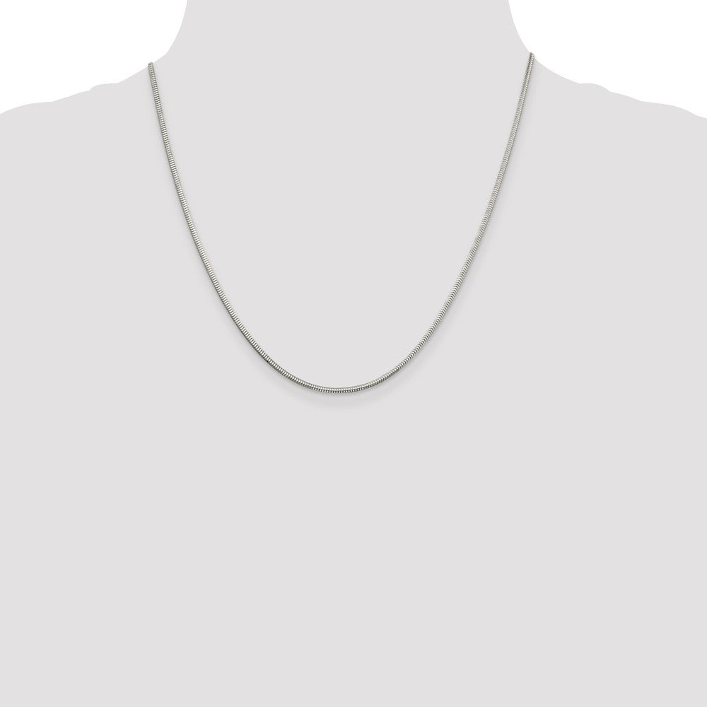 Sterling Silver 2mm Diamond-cut Snake Chain - 3
