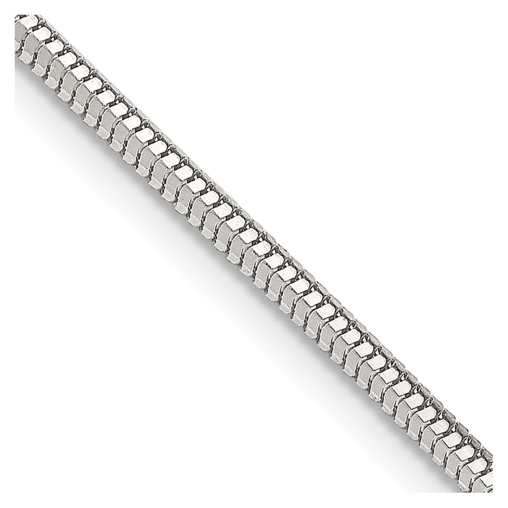 Sterling Silver 2mm Diamond-cut Snake Chain - 8