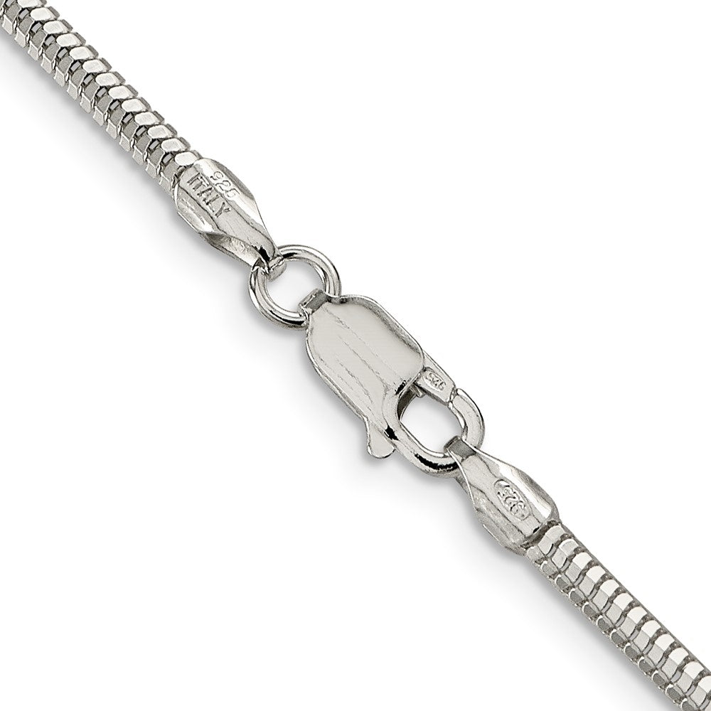 Sterling Silver 2.5mm Diamond-cut Snake Chain - 4