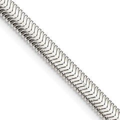 Sterling Silver 4.2mm Flat Oval Snake Chain - 7