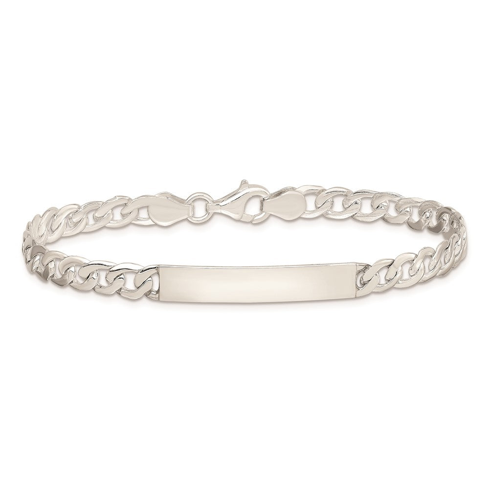 Sterling Silver Small ID Plate, Curb Link Bracelet
