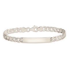 Sterling Silver Small ID Plate, Curb Link Bracelet