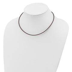 Sterling Silver 16inch 2mm Brown Leather Cord Necklace