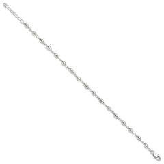 Sterling Silver Fancy Bead Anklet - 2