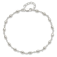 Sterling Silver Fancy Bead Anklet - 2