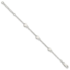 Sterling Silver Heart Childs 6 Inch Plus 1 Inch Ext. Bracelet