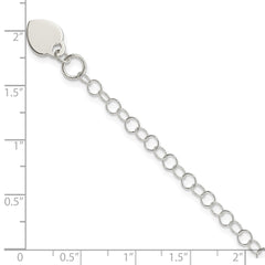 Sterling Silver Heart Charm Childs Bracelet