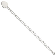 Sterling Silver Engraveable Heart Bracelet - 3