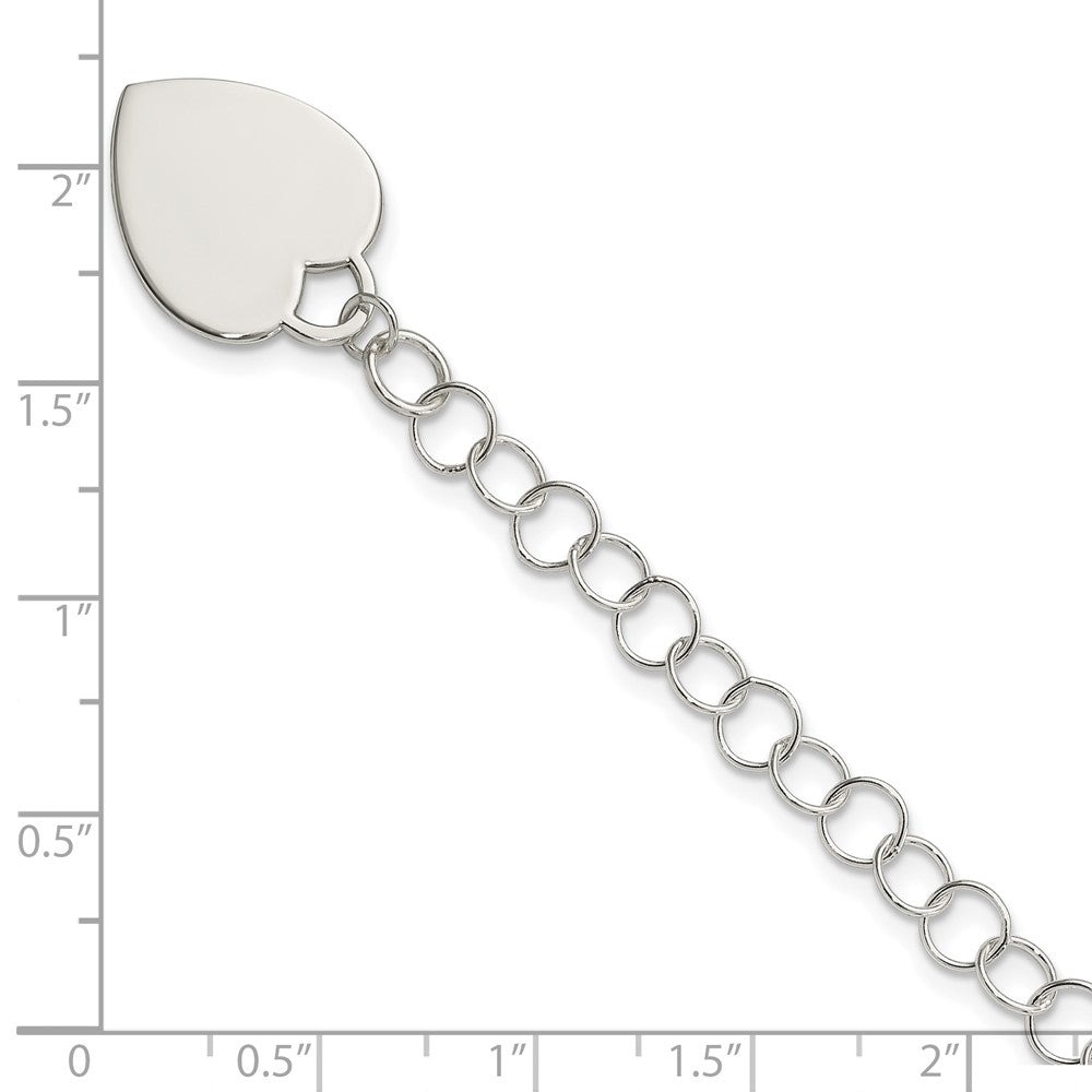 Sterling Silver Engraveable Heart Bracelet - 3