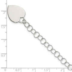 Sterling Silver Engraveable Heart Bracelet - 3