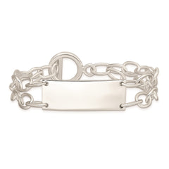 Sterling Silver Double Strand Oval Link ID Bracelet - 2